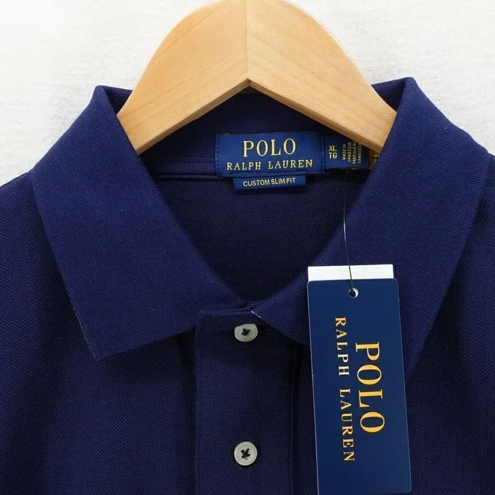 Polo Ralph Lauren Men's Slim Fit Lunar New Year Triple-Pony Polo Shirt Blue XL